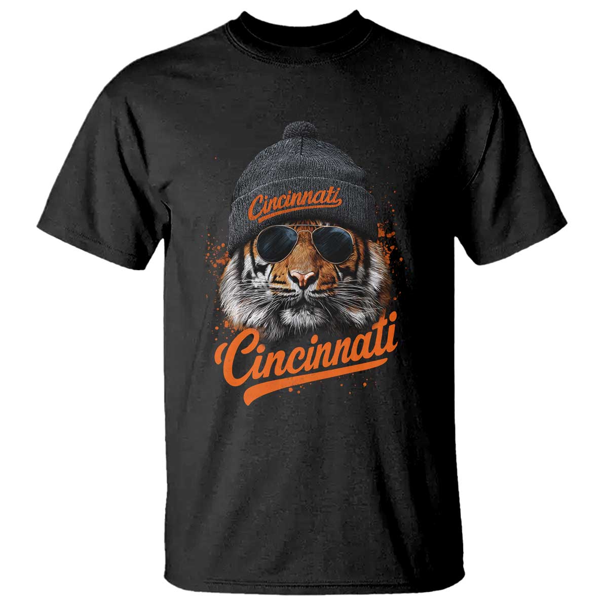 Cincinnati Tiger T Shirt Retro Vintage Watercolors Sport TS10 Black Print Your Wear