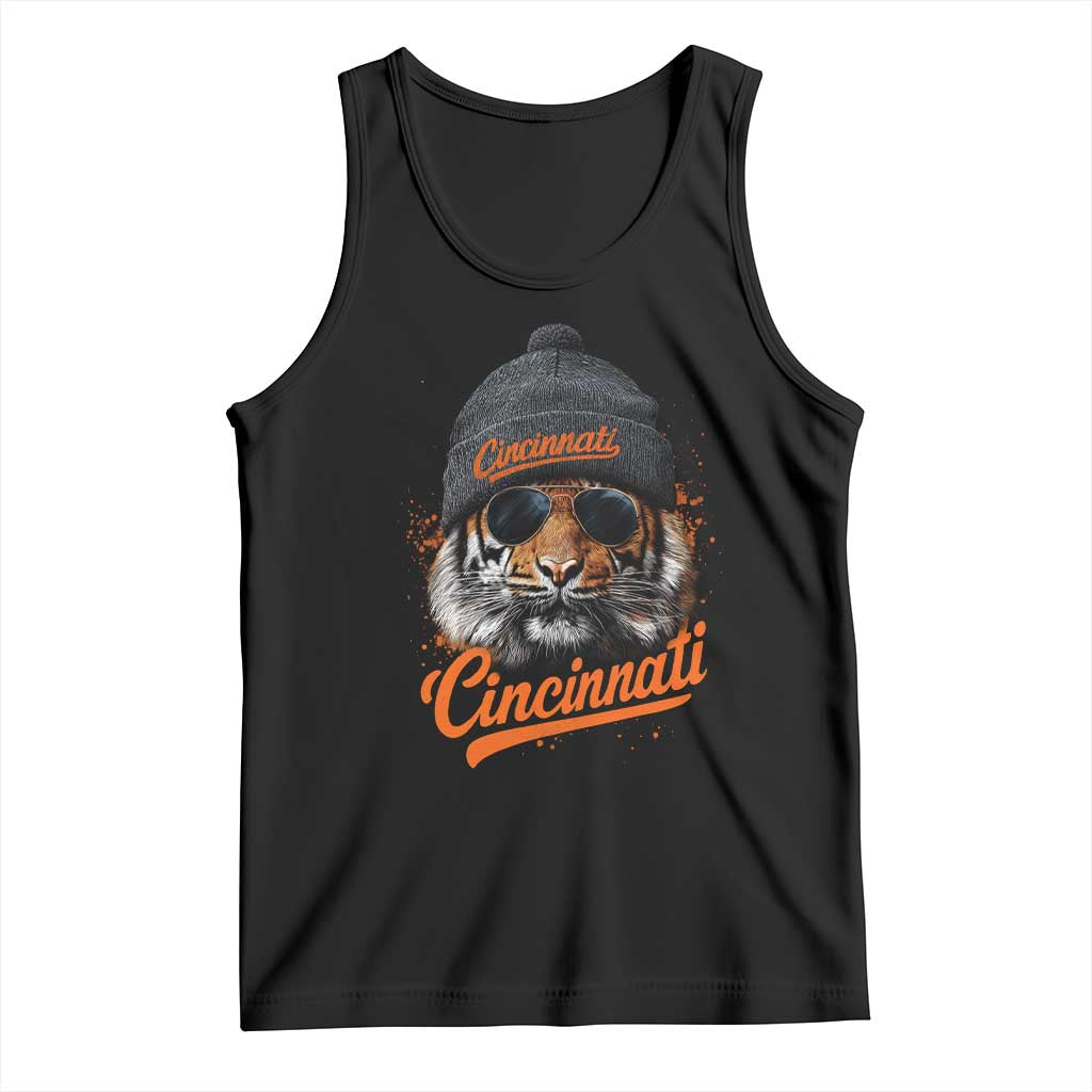 Cincinnati Tiger Tank Top Retro Vintage Watercolors Sport TS10 Black Print Your Wear
