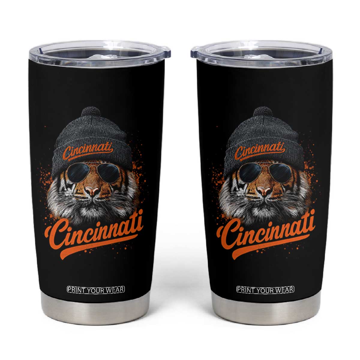 Cincinnati Tiger Tumbler Cup Retro Vintage Watercolors Sport TS10 Black Print Your Wear