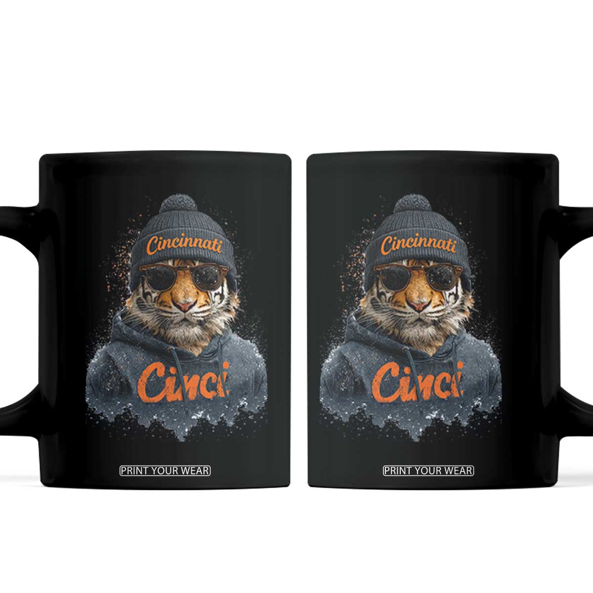 Cincinnati Tiger Coffee Mug Retro Vintage Watercolors TS10 Black Print Your Wear