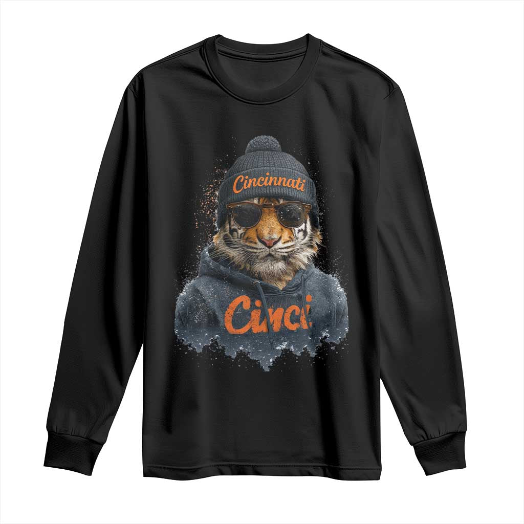 Cincinnati Tiger Long Sleeve Shirt Retro Vintage Watercolors TS10 Black Print Your Wear
