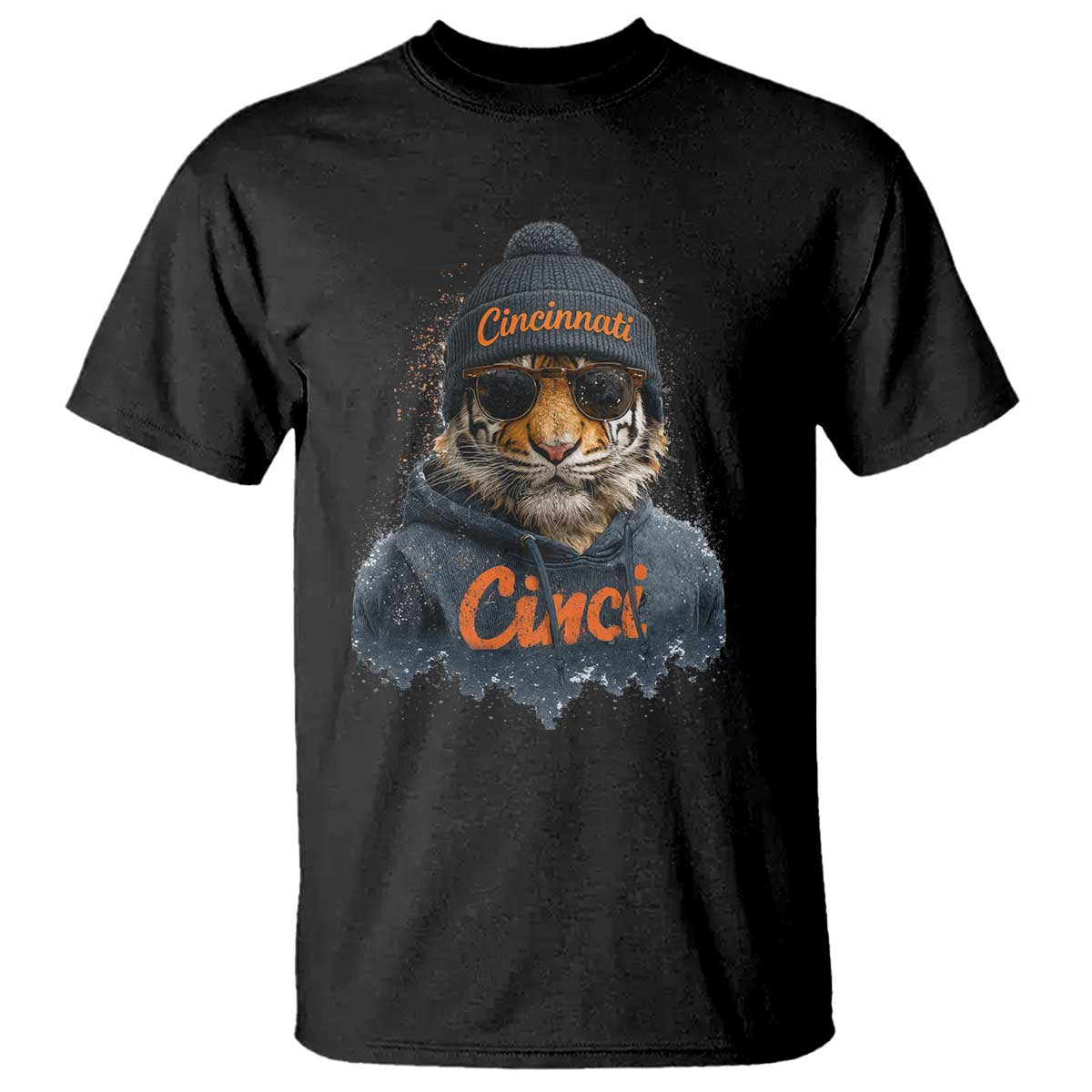Cincinnati Tiger T Shirt Retro Vintage Watercolors TS10 Black Print Your Wear