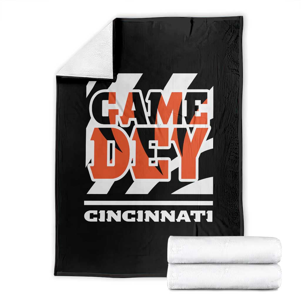Cincinnati Throw Blanket Retro Vintage Game Dey White Stripes TS10 Black Print Your Wear