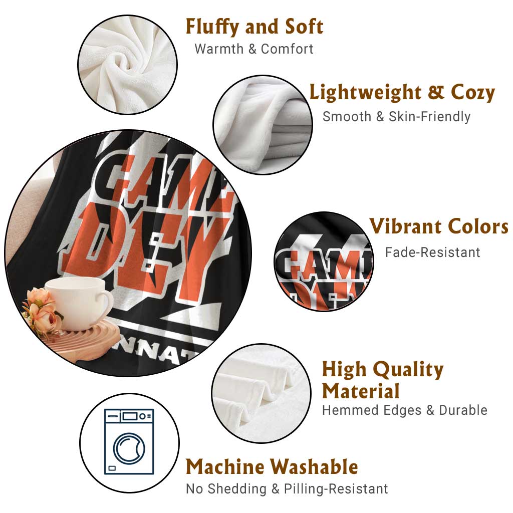 Cincinnati Throw Blanket Retro Vintage Game Dey White Stripes TS10 Print Your Wear