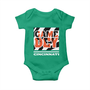 BFT Game Day Baby Onesie Retro Vintage Game Dey White Stripes TS10 Irish Green Print Your Wear