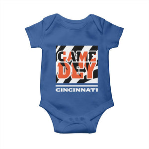BFT Game Day Baby Onesie Retro Vintage Game Dey White Stripes TS10 Royal Blue Print Your Wear