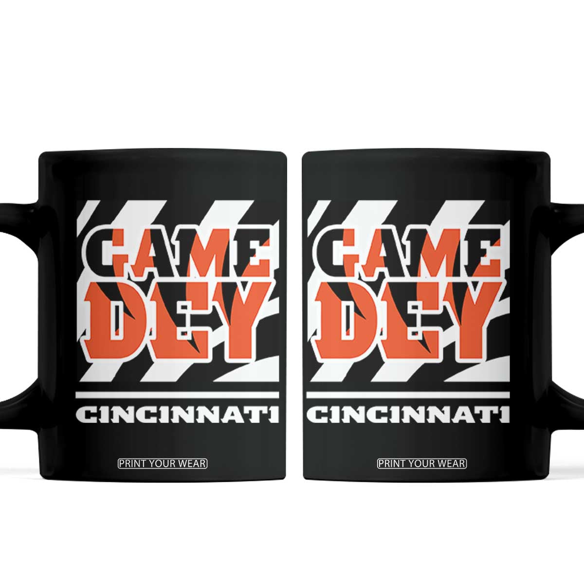 Cincinnati Coffee Mug Retro Vintage Game Dey White Stripes TS10 Black Print Your Wear