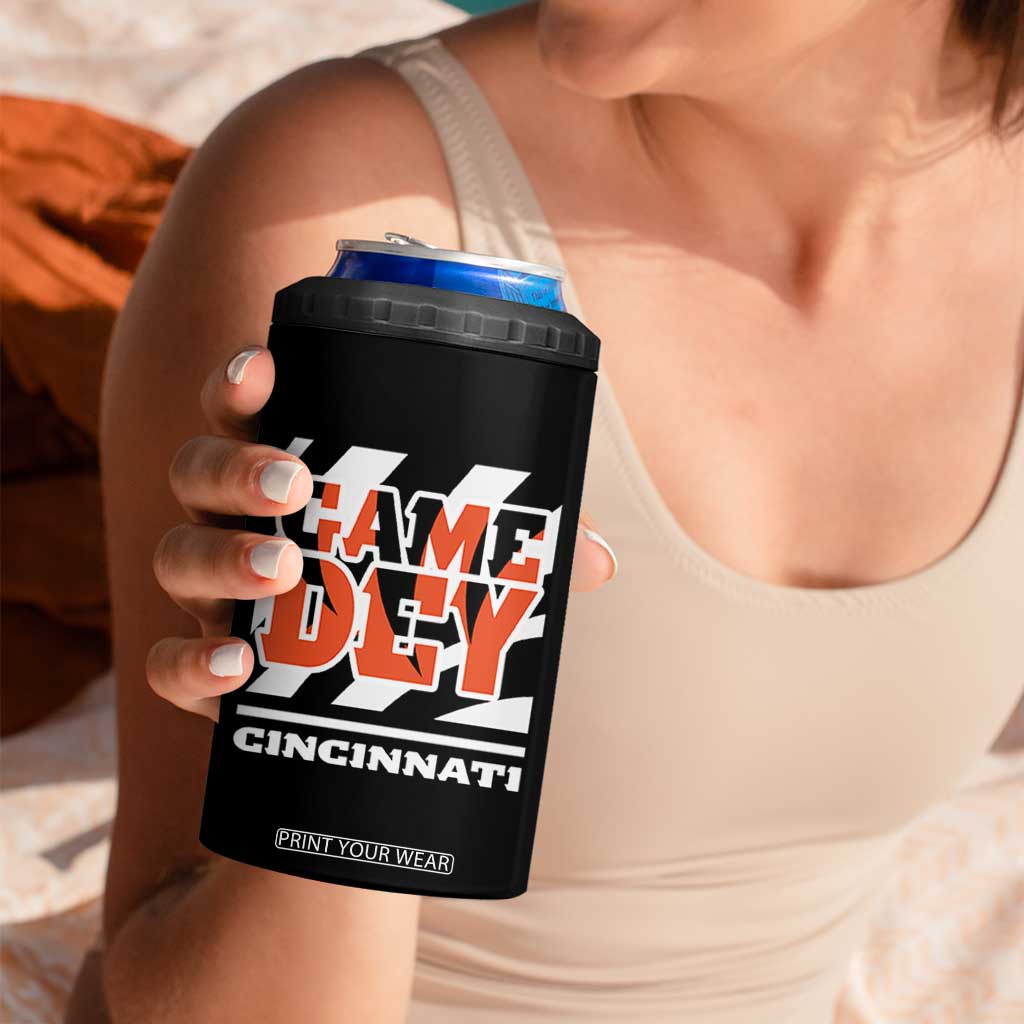 BFT Game Day 4 in 1 Can Cooler Tumbler Retro Vintage Game Dey White Stripes TS10 Print Your Wear
