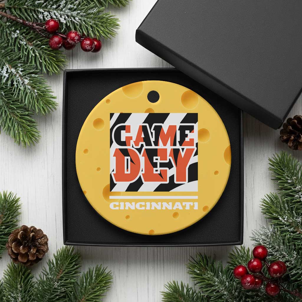 Cincinnati Ceramic Ornament Retro Vintage Game Dey White Stripes TS10 1pc Yellow Cheese Print Your Wear