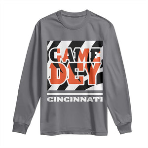 BFT Game Day Long Sleeve Shirt Retro Vintage Game Dey White Stripes TS10 Charcoal Print Your Wear