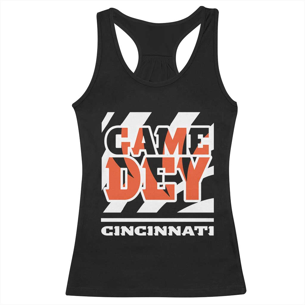 Cincinnati Racerback Tank Top Retro Vintage Game Dey White Stripes TS10 Black Print Your Wear
