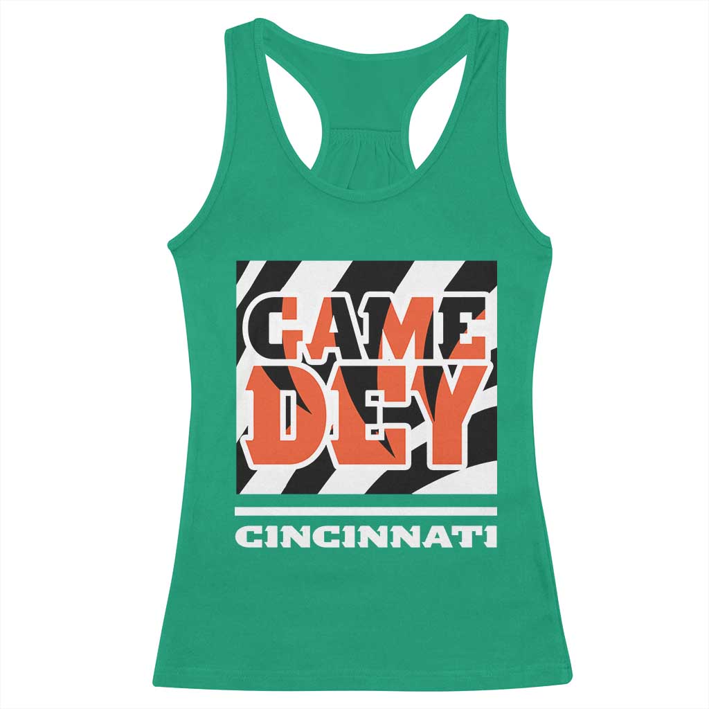 BFT Game Day Racerback Tank Top Retro Vintage Game Dey White Stripes TS10 Irish Green Print Your Wear