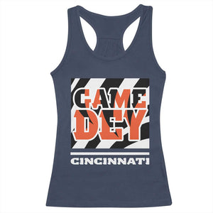 BFT Game Day Racerback Tank Top Retro Vintage Game Dey White Stripes TS10 Navy Print Your Wear