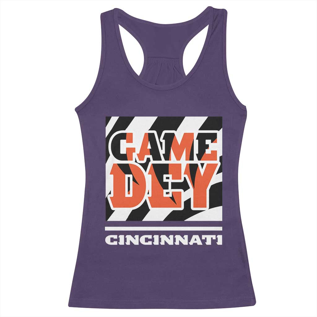 BFT Game Day Racerback Tank Top Retro Vintage Game Dey White Stripes TS10 Purple Print Your Wear