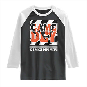 Cincinnati Raglan Shirt Retro Vintage Game Dey White Stripes TS10 Black White Print Your Wear