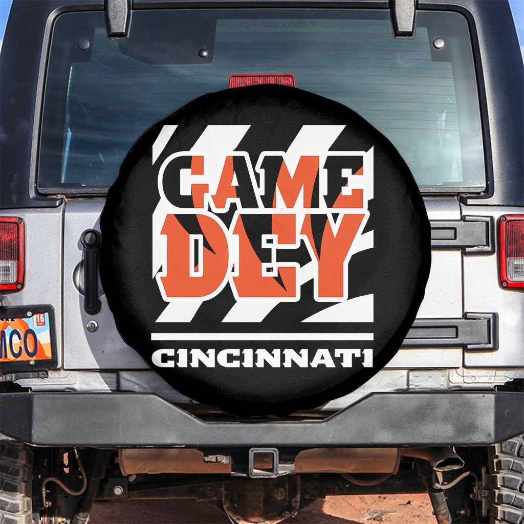 Cincinnati Spare Tire Cover Retro Vintage Game Dey White Stripes TS10 No hole Black Print Your Wear