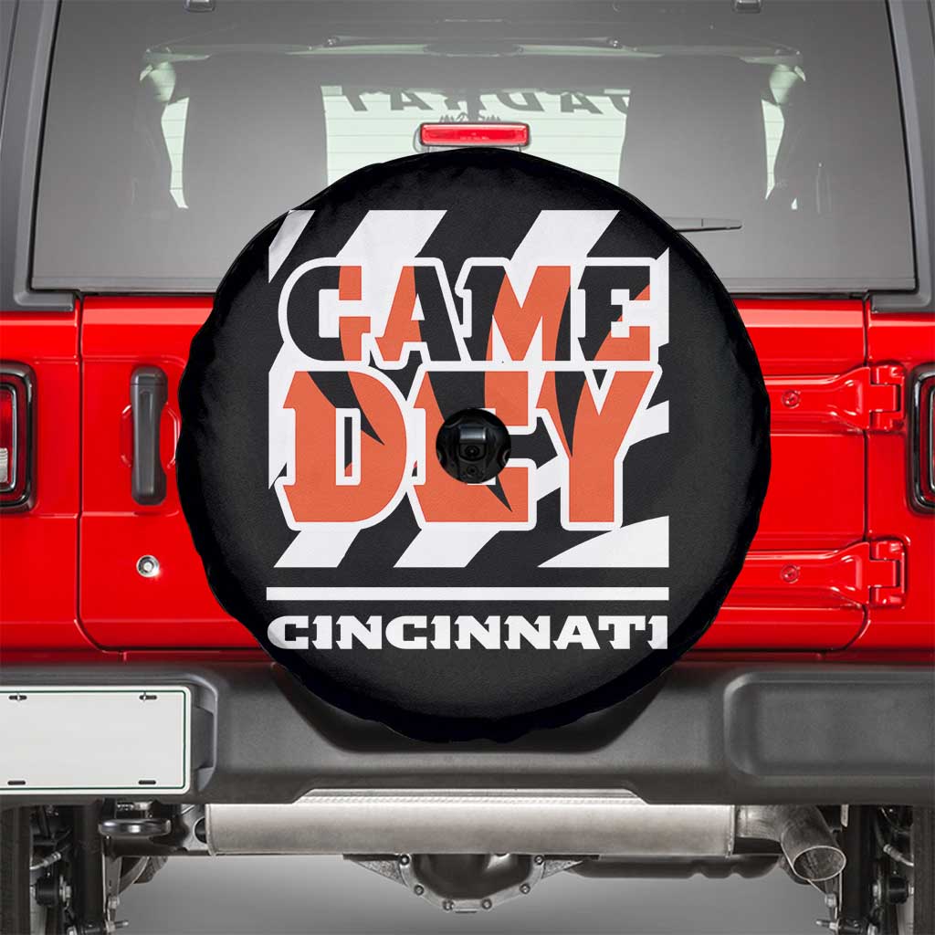 BFT Game Day Spare Tire Cover Retro Vintage Game Dey White Stripes TS10 Black Print Your Wear