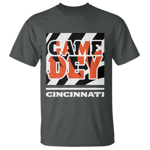 BFT Game Day T Shirt Retro Vintage Game Dey White Stripes TS10 Dark Heather Print Your Wear