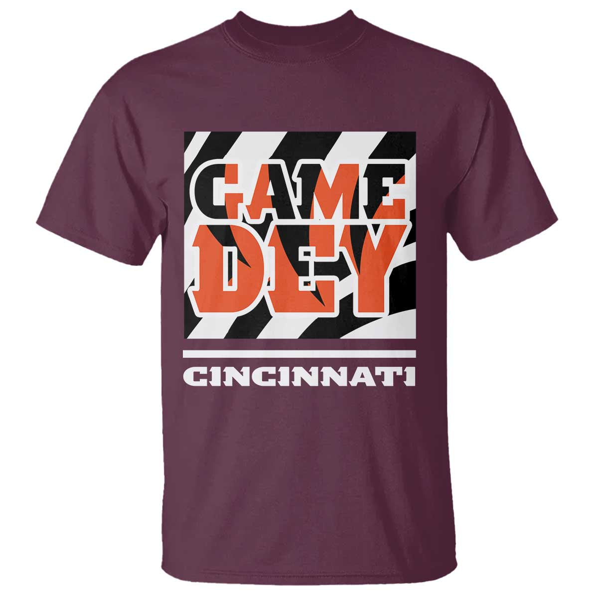 Cincinnati T Shirt Retro Vintage Game Dey White Stripes TS10 Maroon Print Your Wear