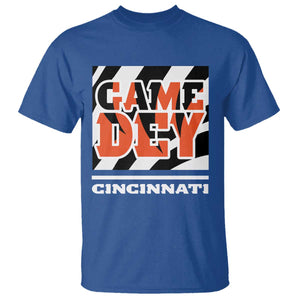 BFT Game Day T Shirt Retro Vintage Game Dey White Stripes TS10 Royal Blue Print Your Wear