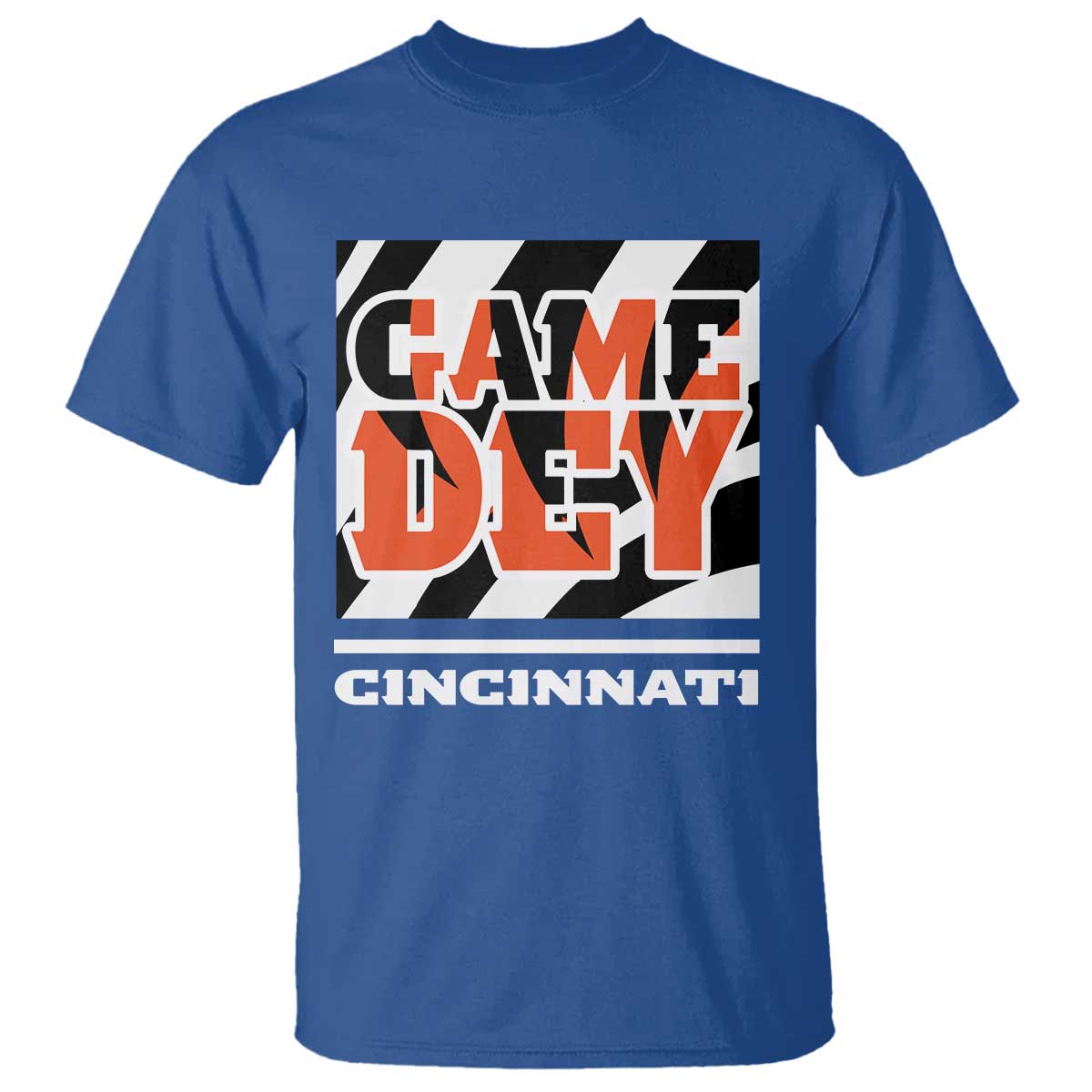 Cincinnati T Shirt Retro Vintage Game Dey White Stripes TS10 Royal Blue Print Your Wear