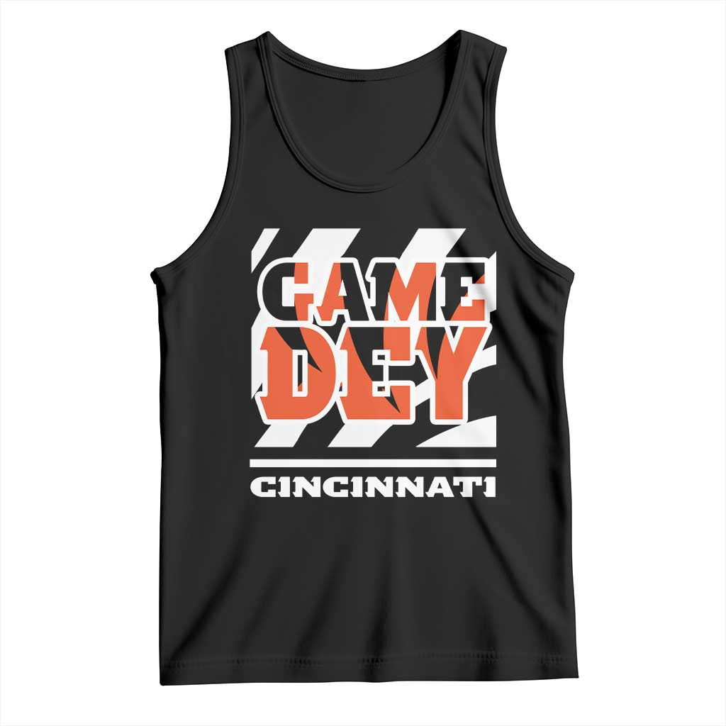 Cincinnati Tank Top Retro Vintage Game Dey White Stripes TS10 Black Print Your Wear