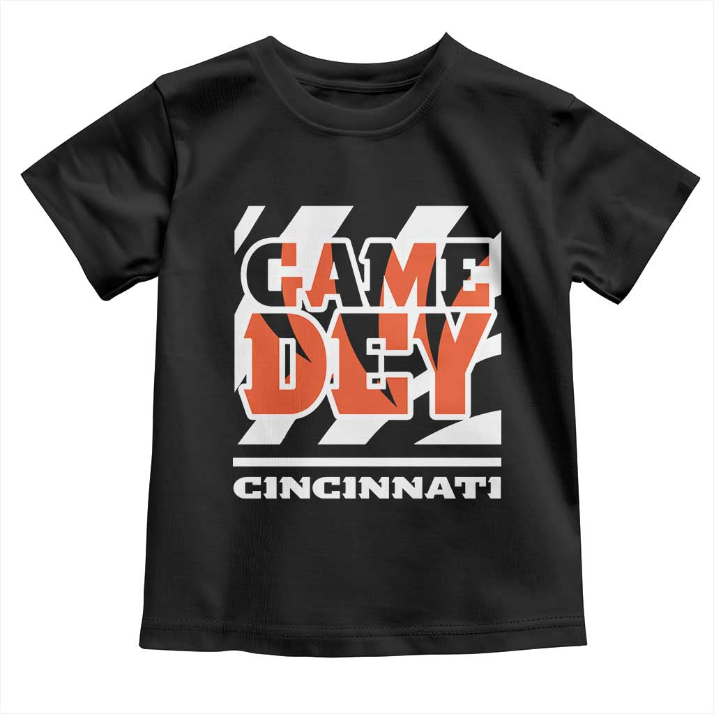 BFT Game Day Toddler T Shirt Retro Vintage Game Dey White Stripes TS10 Black Print Your Wear