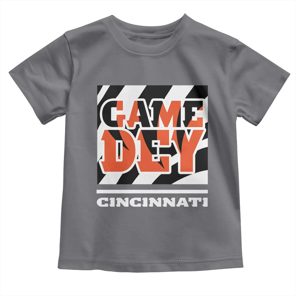 BFT Game Day Toddler T Shirt Retro Vintage Game Dey White Stripes TS10 Charcoal Print Your Wear