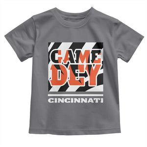 BFT Game Day Toddler T Shirt Retro Vintage Game Dey White Stripes TS10 Charcoal Print Your Wear