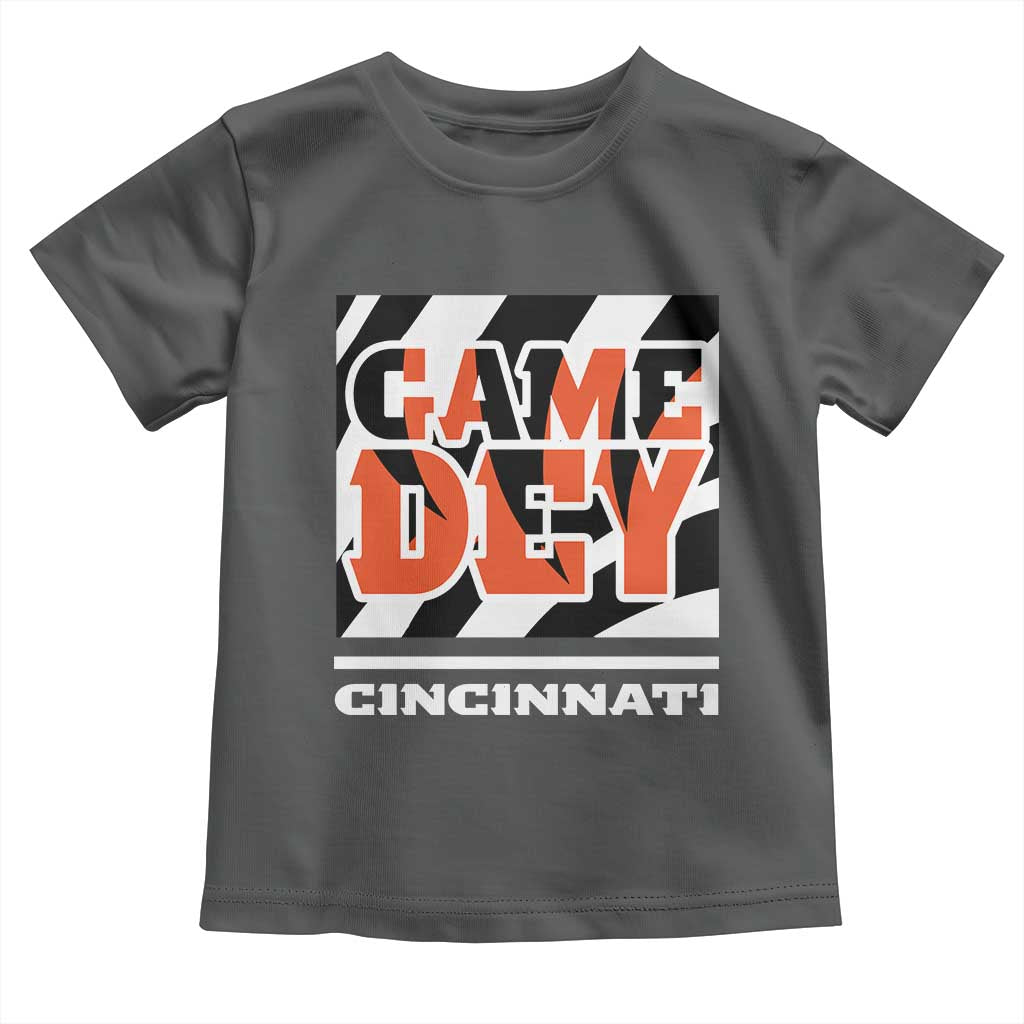 BFT Game Day Toddler T Shirt Retro Vintage Game Dey White Stripes TS10 Dark Heather Print Your Wear