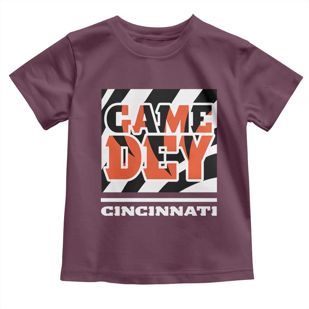 BFT Game Day Toddler T Shirt Retro Vintage Game Dey White Stripes TS10 Maroon Print Your Wear