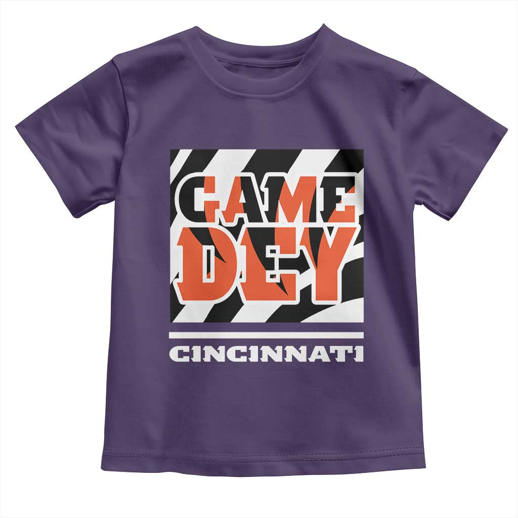 BFT Game Day Toddler T Shirt Retro Vintage Game Dey White Stripes TS10 Purple Print Your Wear