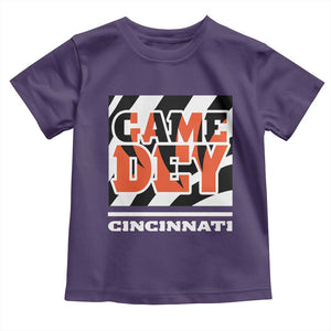 BFT Game Day Toddler T Shirt Retro Vintage Game Dey White Stripes TS10 Purple Print Your Wear