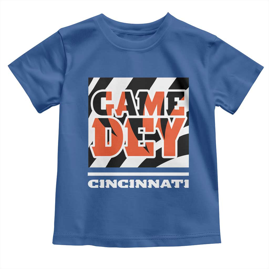 BFT Game Day Toddler T Shirt Retro Vintage Game Dey White Stripes TS10 Royal Blue Print Your Wear