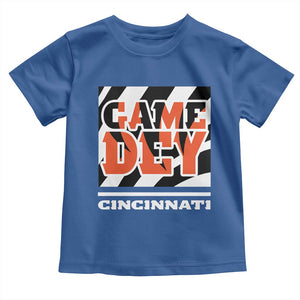 BFT Game Day Toddler T Shirt Retro Vintage Game Dey White Stripes TS10 Royal Blue Print Your Wear