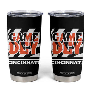 Cincinnati Tumbler Cup Retro Vintage Game Dey White Stripes TS10 Black Print Your Wear
