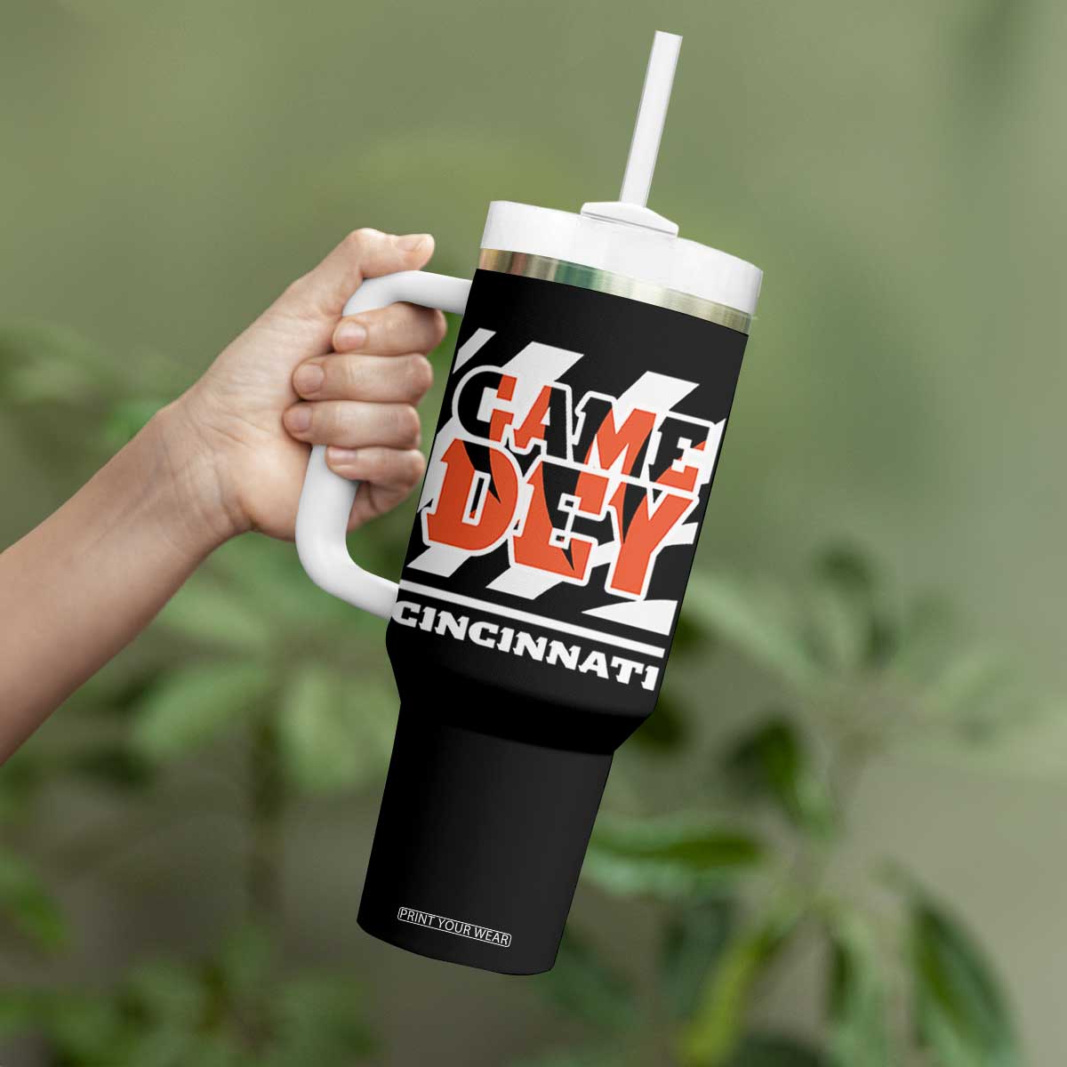 BFT Game Day Tumbler With Handle Retro Vintage Game Dey White Stripes TS10 Print Your Wear