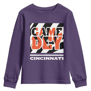 Cincinnati Youth Sweatshirt Retro Vintage Game Dey White Stripes TS10 Purple Print Your Wear