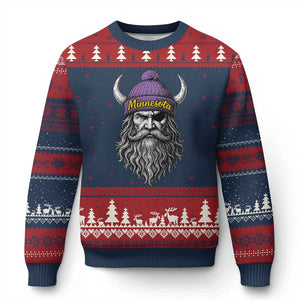 Vintage VF Ugly Christmas Sweater Retro Football Sports Fan MFV TS10 Navy Red Print Your Wear