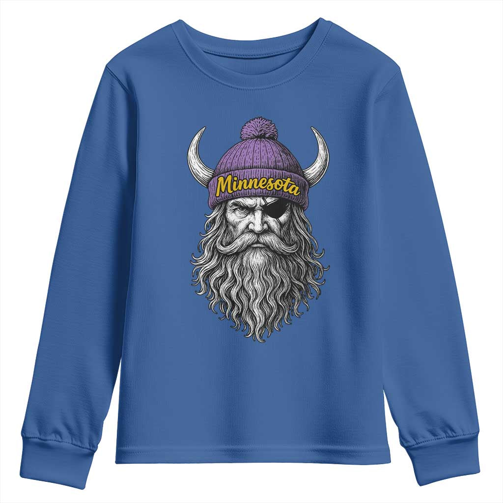 Vintage Minnesota Youth Sweatshirt Retro Sports Fan TS10 Royal Blue Print Your Wear