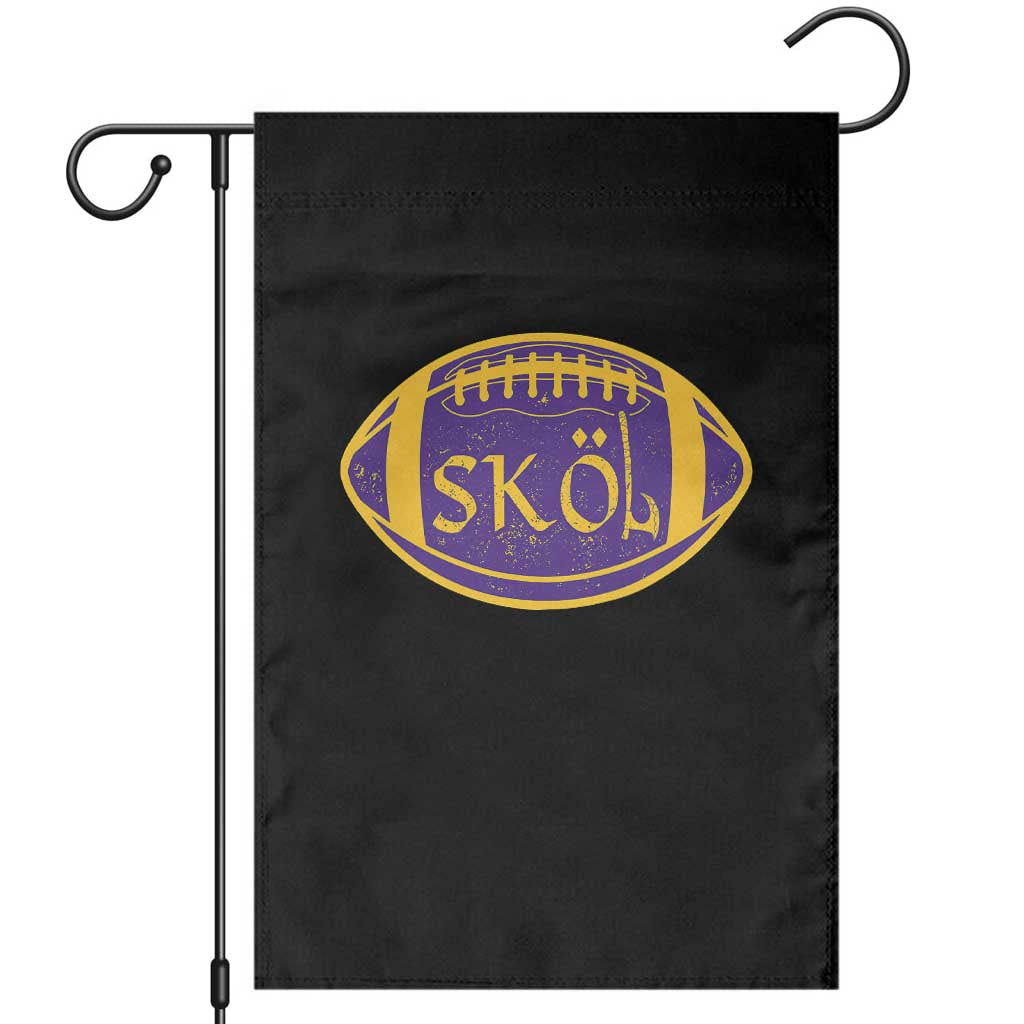 Skol Football Garden Flag Retro Nordic Scandinavian Warrior Vikings Axe TS10 Black Print Your Wear