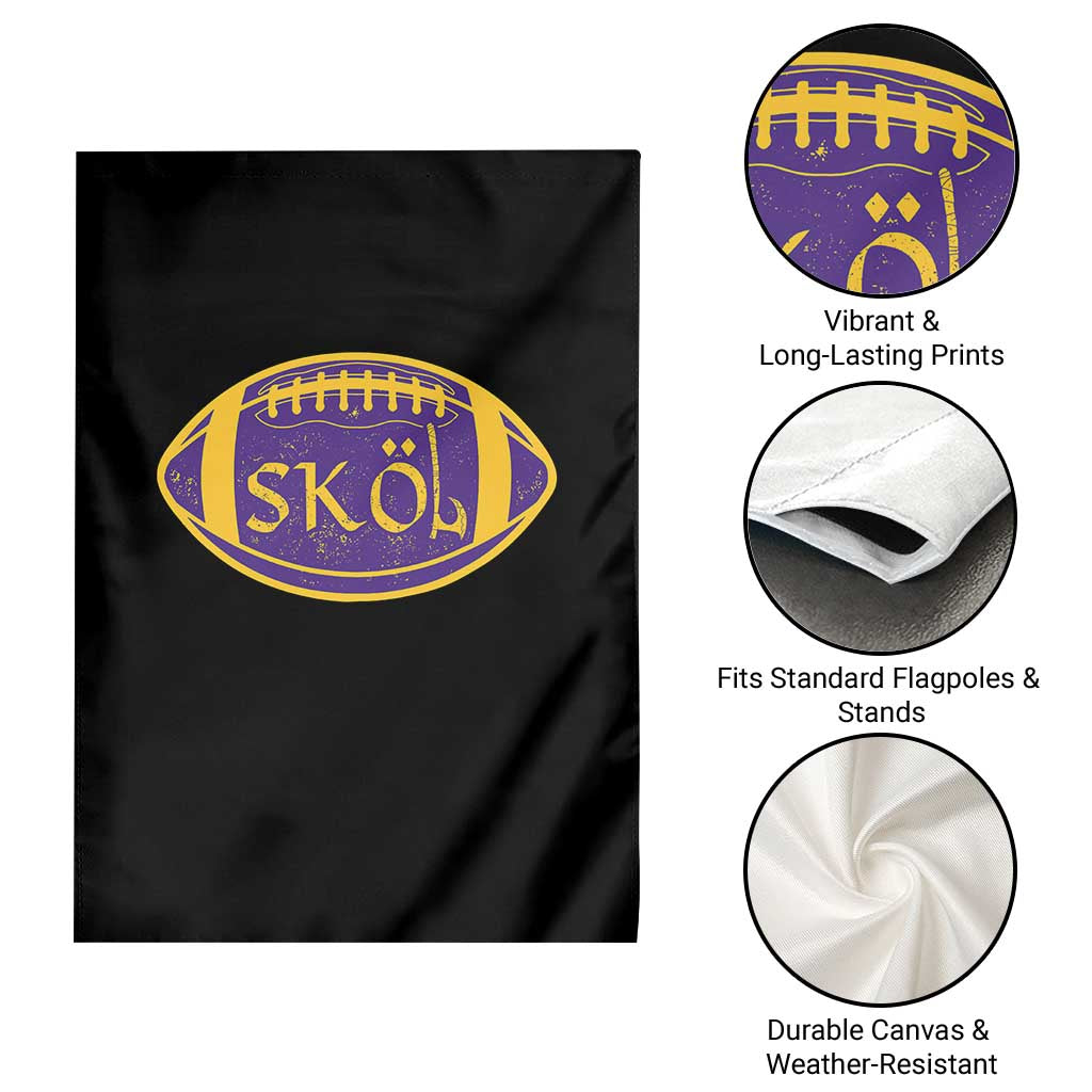 Skol Football Garden Flag Retro Nordic Scandinavian Warrior Vikings Axe TS10 Print Your Wear