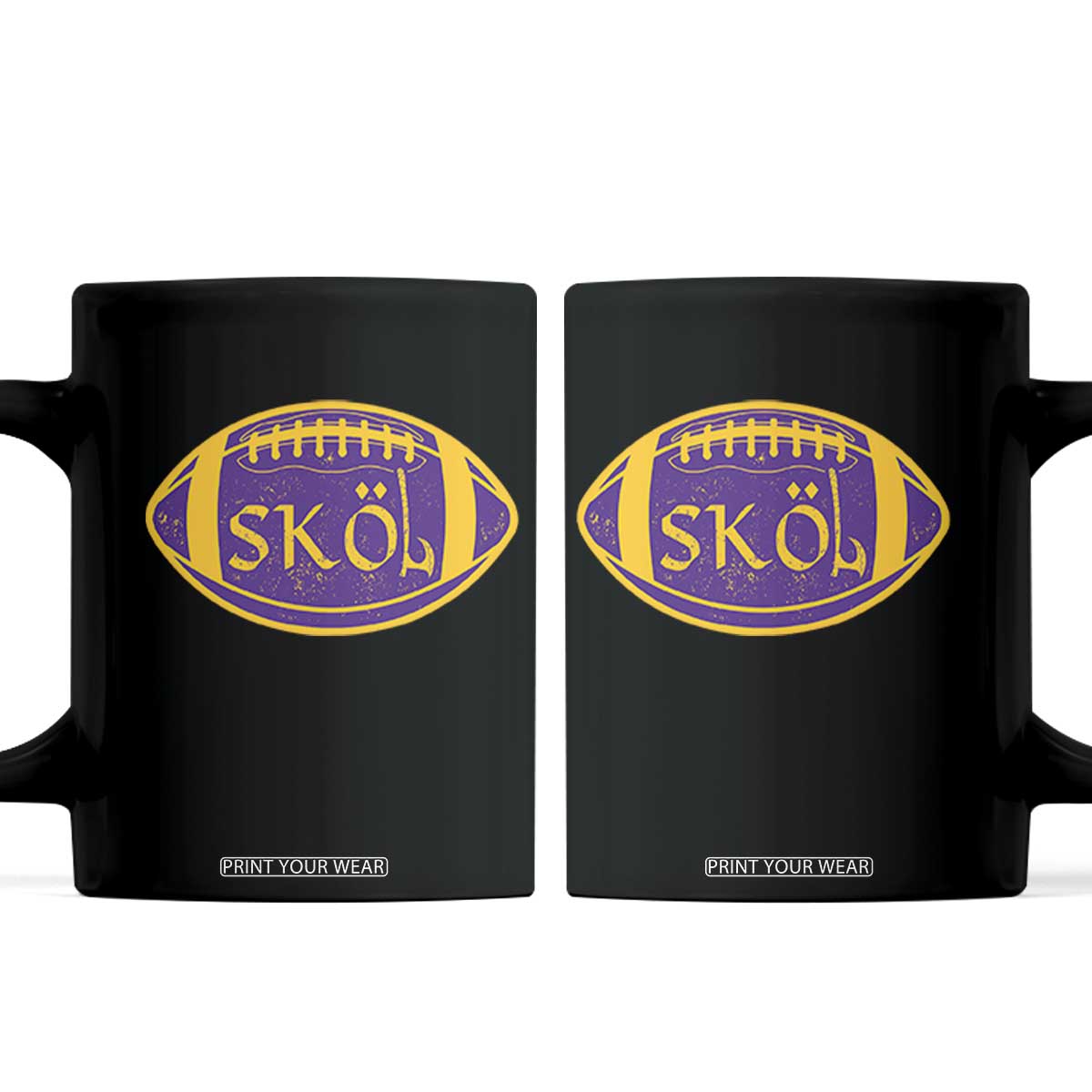 Skol Football Coffee Mug Retro Nordic Scandinavian Warrior Vikings Axe TS10 Black Print Your Wear
