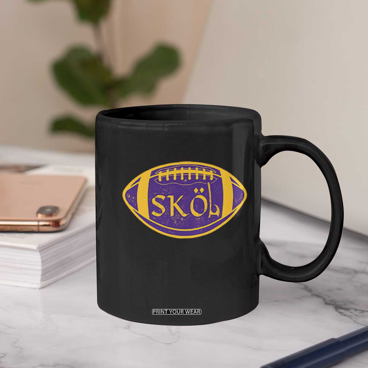 Skol Football Coffee Mug Retro Nordic Scandinavian Warrior Vikings Axe TS10 Print Your Wear