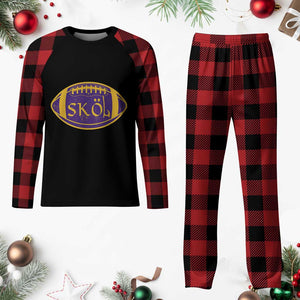 Skol Football Plaid Pajama Set Retro Nordic Scandinavian Warrior Vikings Axe TS10 Buffalo Plaid Print Your Wear