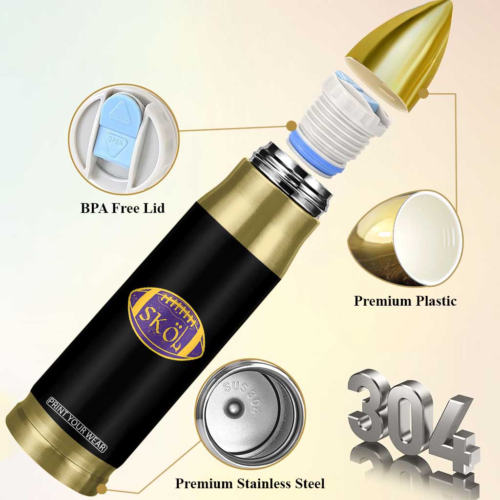 Skol Football Bullet Tumbler Retro Nordic Scandinavian Warrior Vikings Axe TS10 Print Your Wear