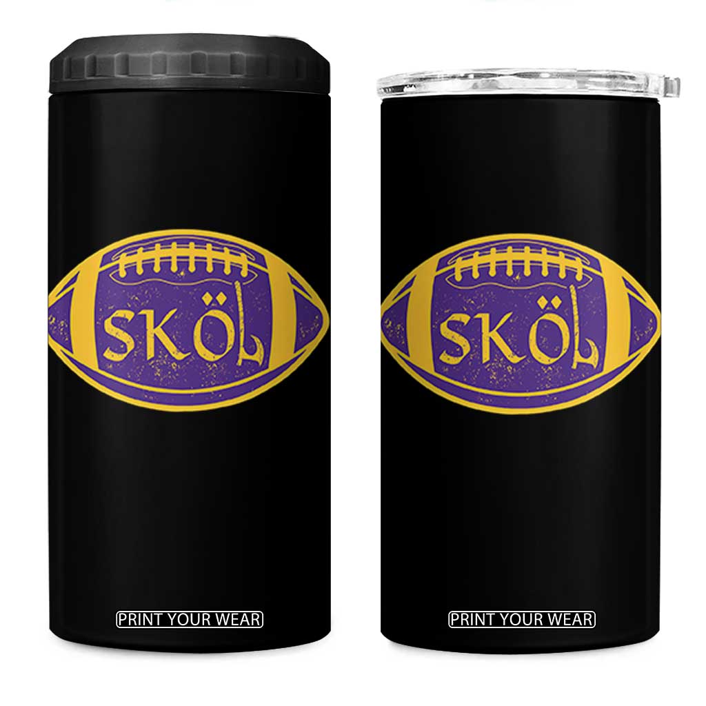 Skol Football 4 in 1 Can Cooler Tumbler Retro Nordic Scandinavian Warrior Vikings Axe TS10 One Size: 16 oz Black Print Your Wear