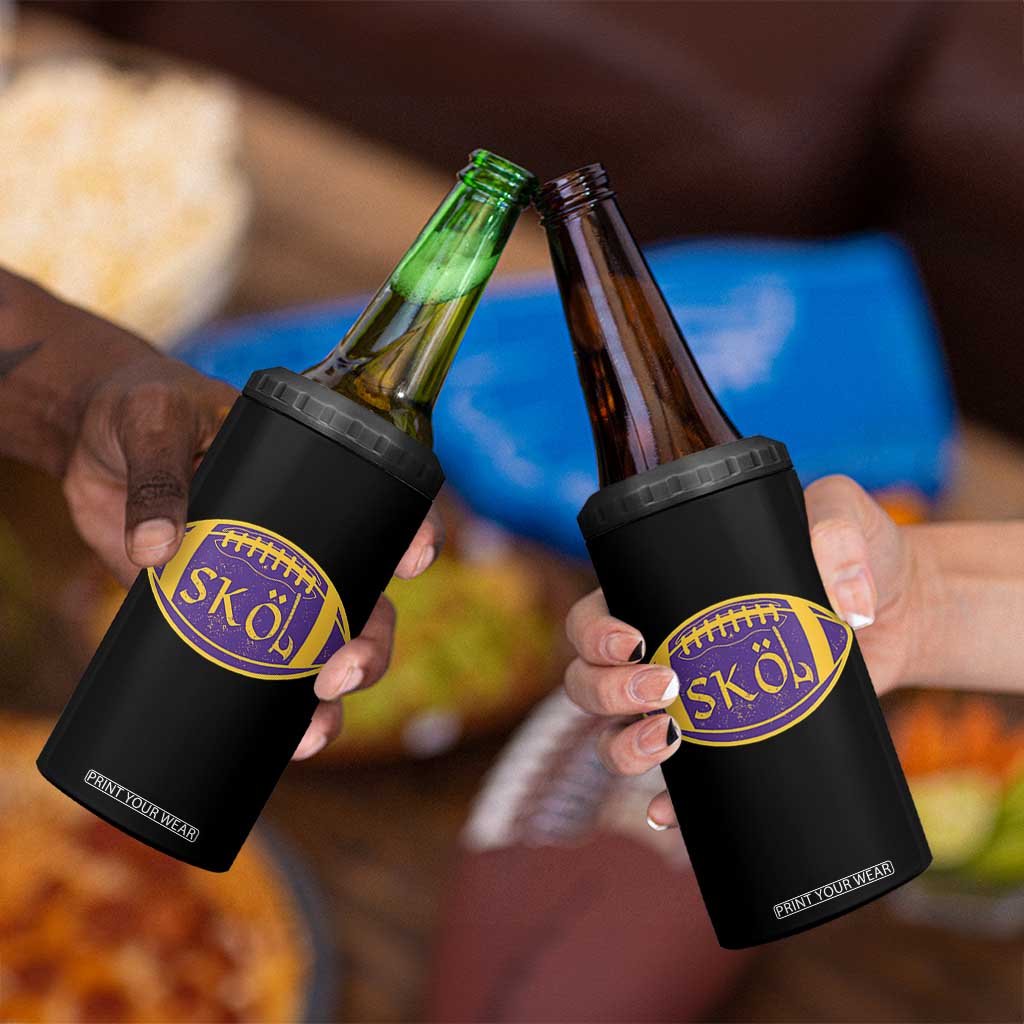 Skol Football 4 in 1 Can Cooler Tumbler Retro Nordic Scandinavian Warrior Vikings Axe TS10 Print Your Wear