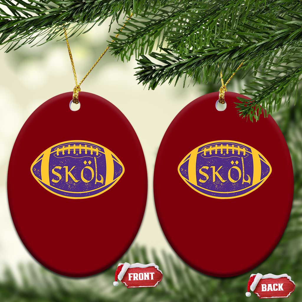 Skol Football Ceramic Ornament Retro Nordic Scandinavian Warrior Vikings Axe TS10 Print Your Wear