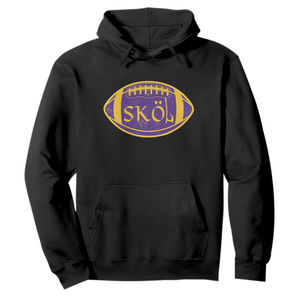 Skol Football Hoodie Retro Nordic Scandinavian Warrior Vikings Axe TS10 Black Print Your Wear